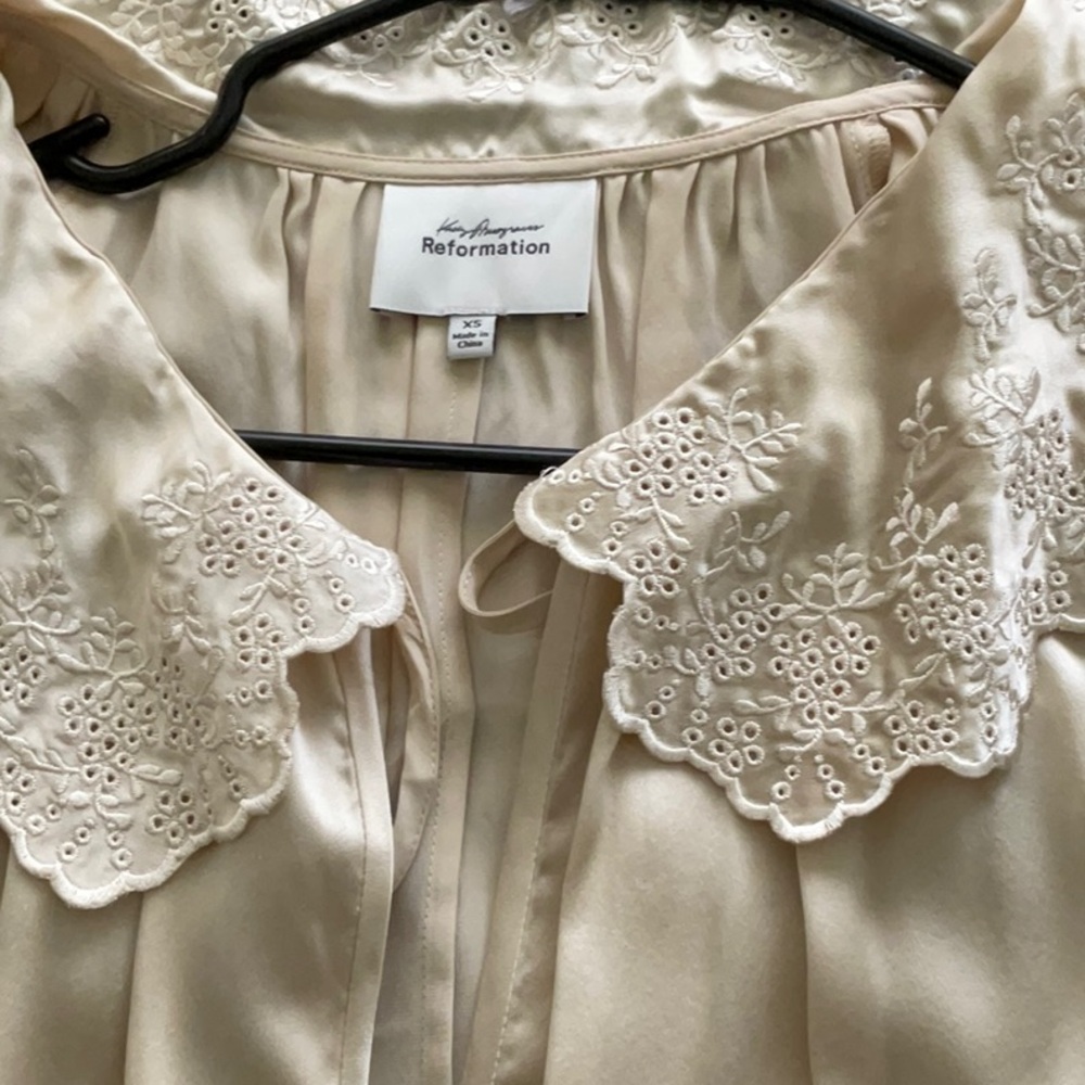 Reformation Lillie Silk Top XS 100% silk